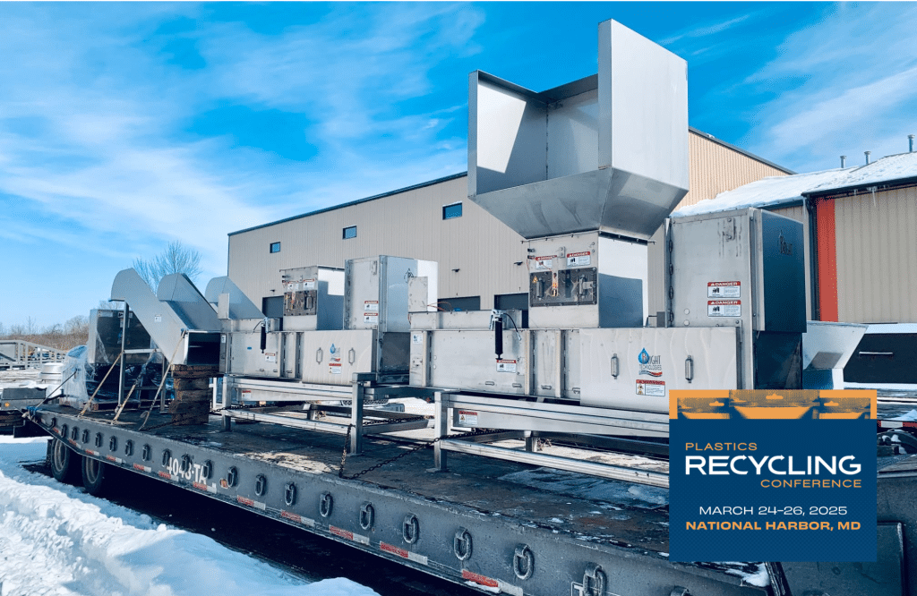 Graphic for a waste management & recycling event, Plastics Recycling Conference.
